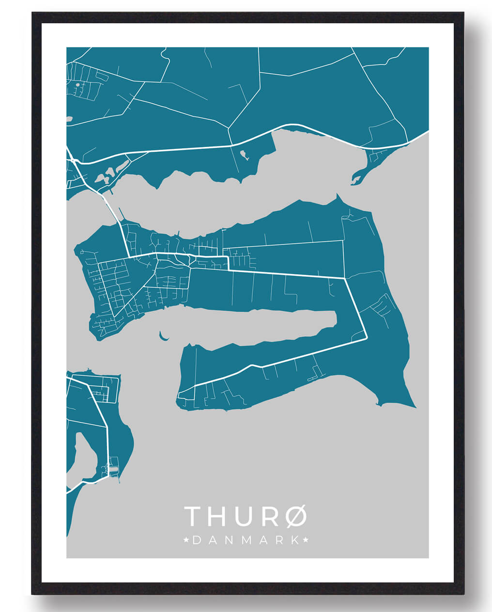 Blå Thurø Plakat - Plakatdyr.dk Plakater