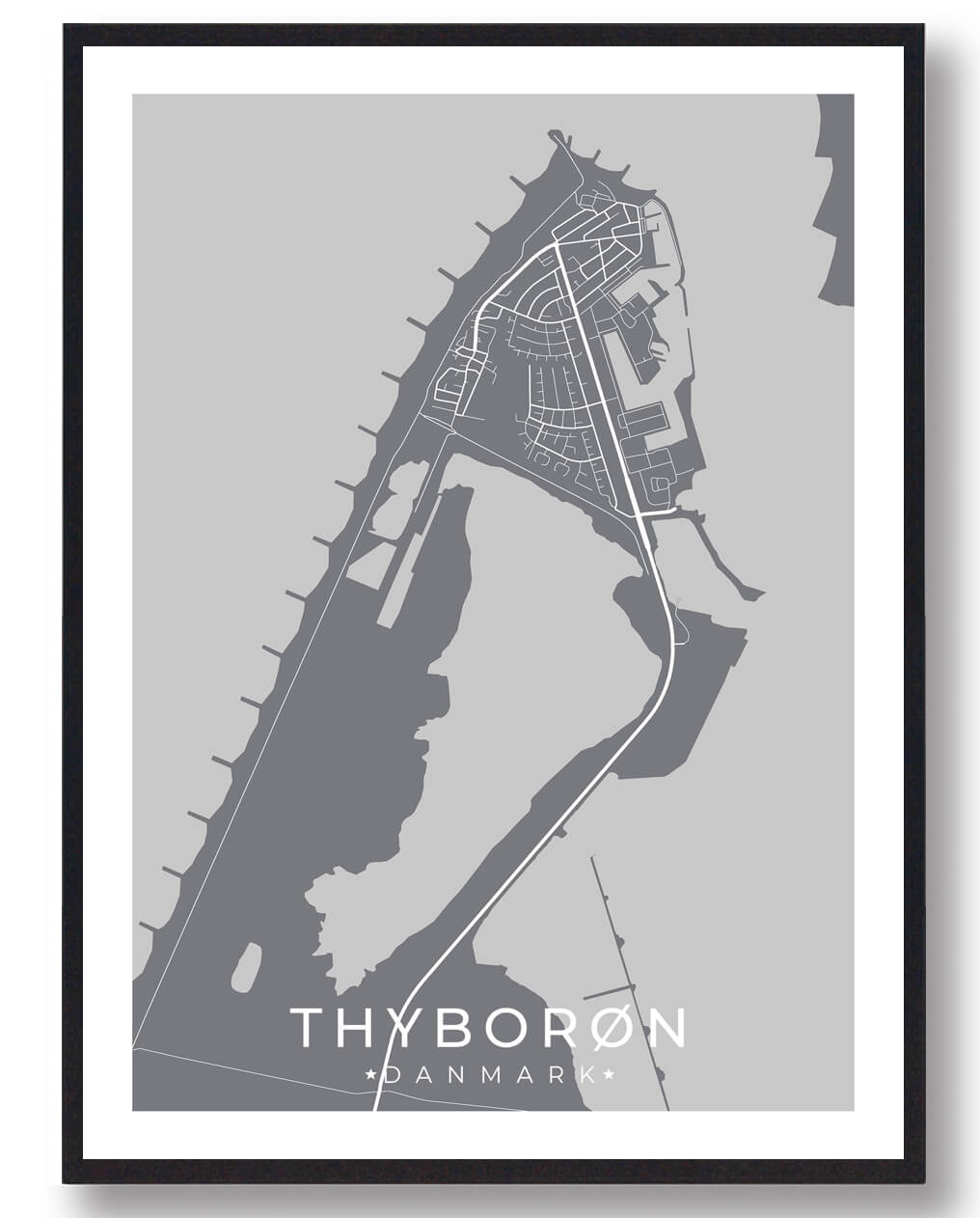 Thyborøn Plakat Grå - Plakatdyr.dk Plakater