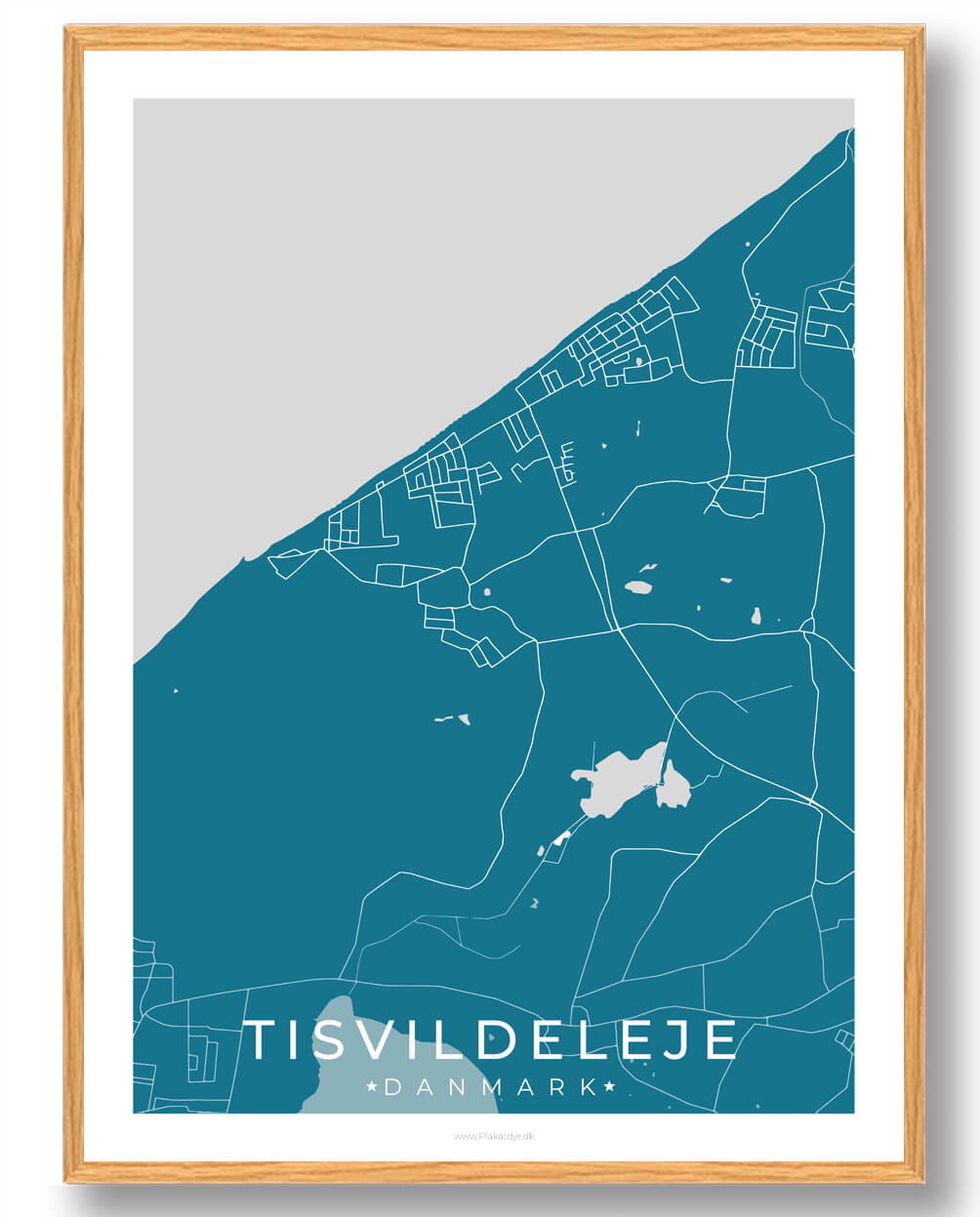 Blå Tisvildeleje Plakat - Plakatdyr.dk Plakater
