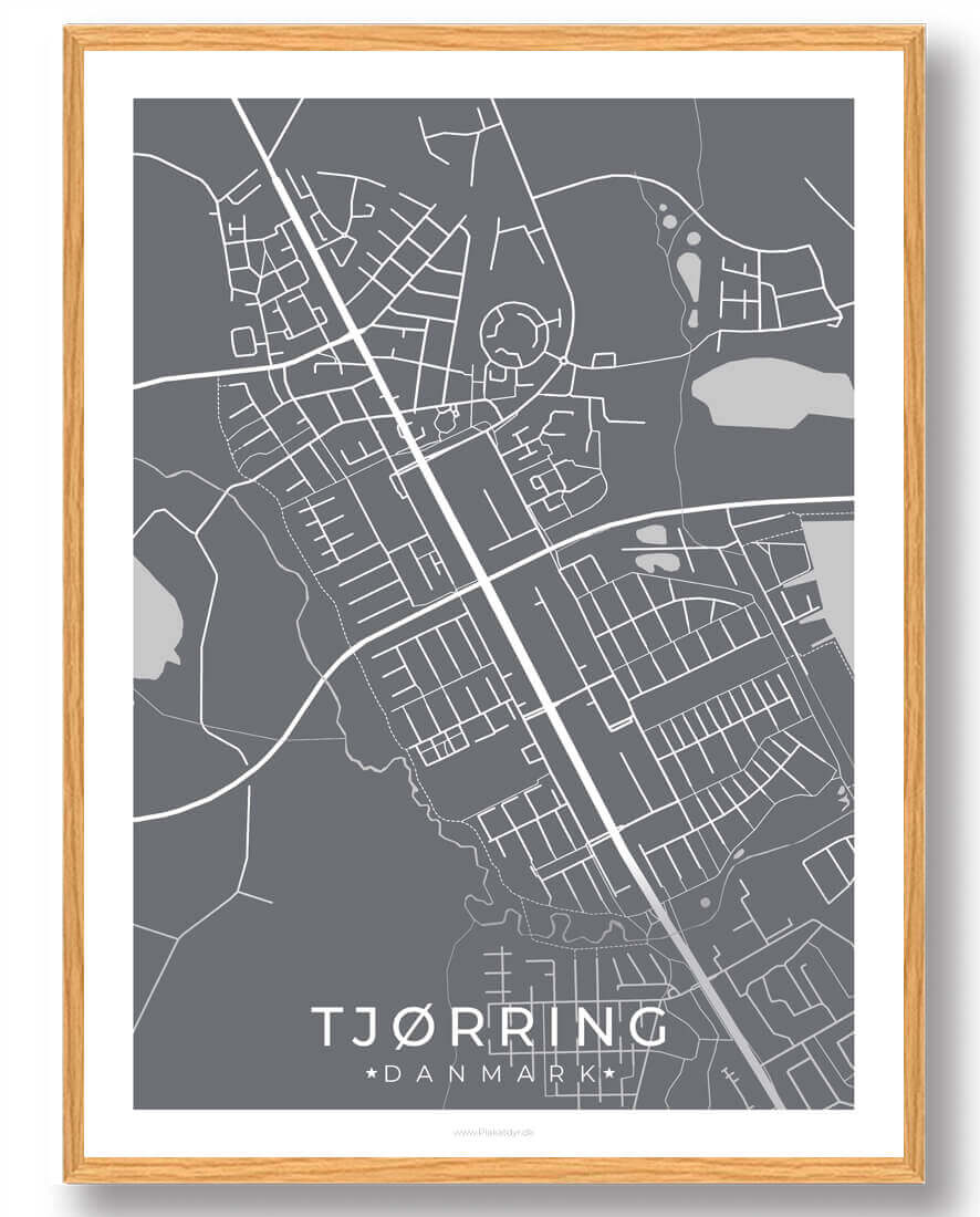 Tjørring Plakat Grå - Plakatdyr.dk Plakater