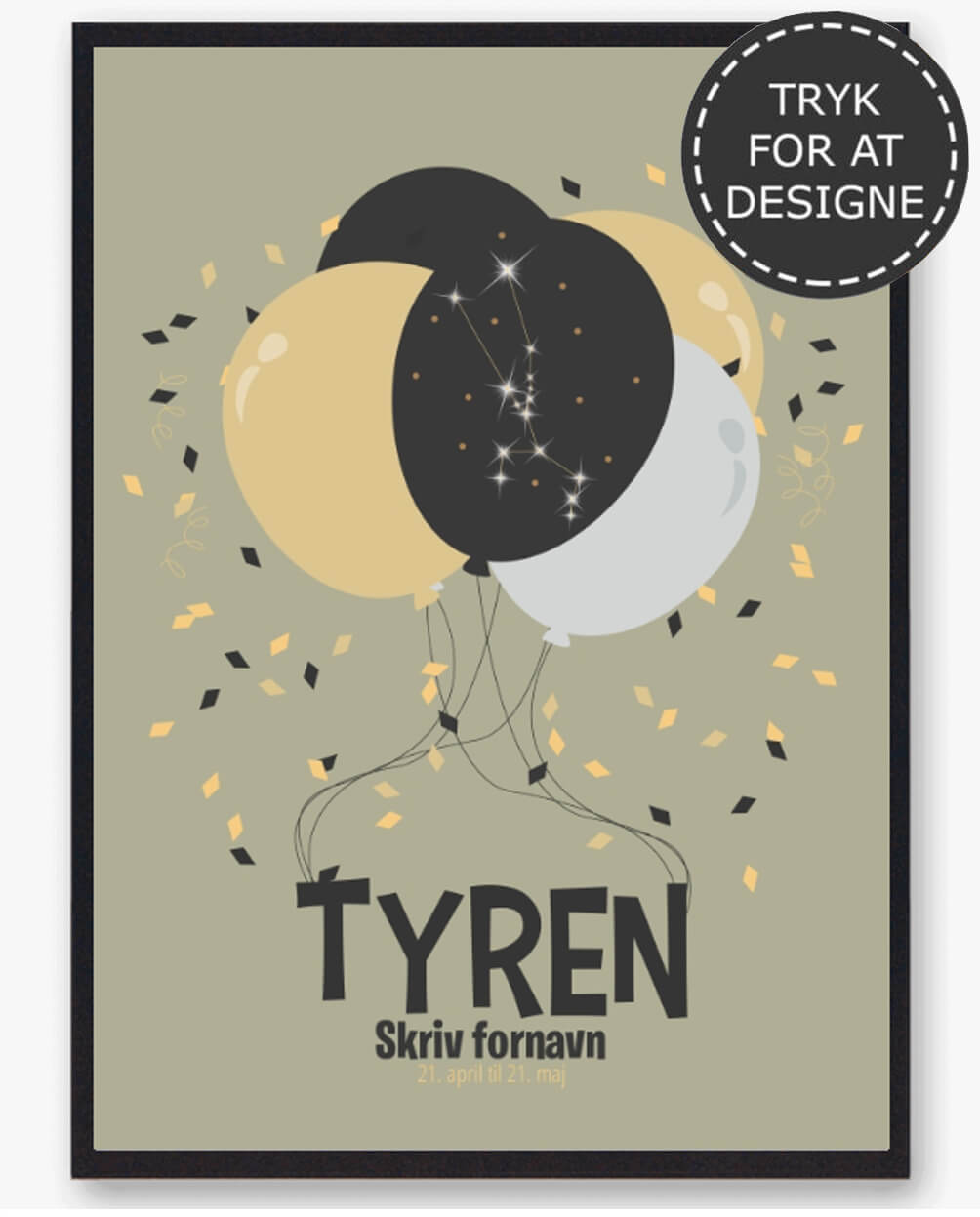 Stjernetegn Tyren Personlig Plakat - Plakatdyr.dk Plakater
