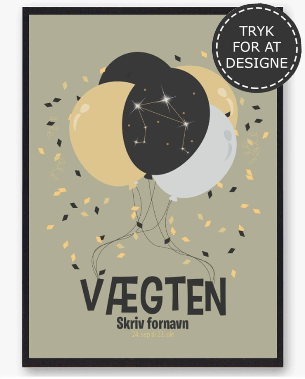 Stjernetegn Vægten Personlig Plakat - Plakatdyr.dk Plakater