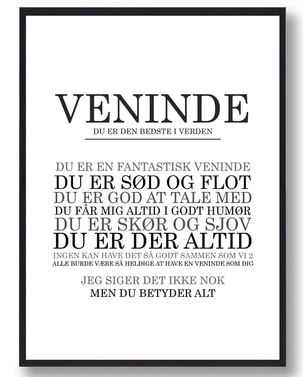 Veninde Den Bedste Plakat - Plakatdyr.dk Plakater