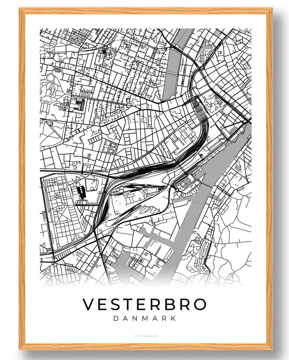 Hvid Vesterbro Plakat - Plakatdyr.dk Plakater
