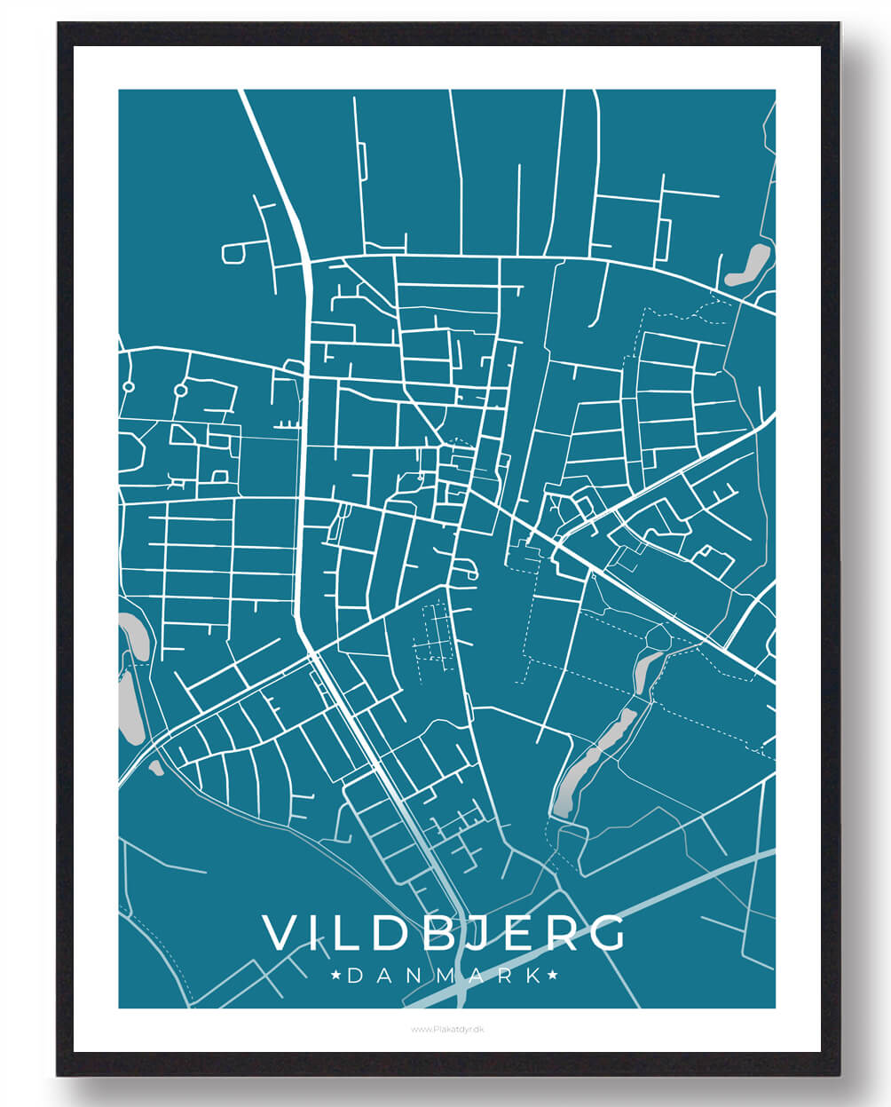 Blå Vildbjerg Plakat - Plakatdyr.dk Plakater