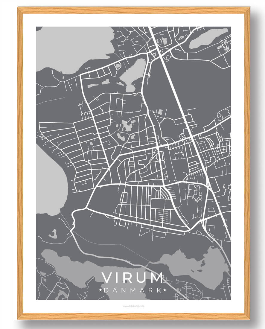 Virum Plakat Grå - Plakatdyr.dk Plakater
