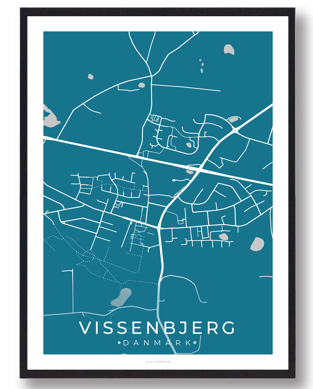 Blå Vissenbjerg Plakat - Plakatdyr.dk Plakater