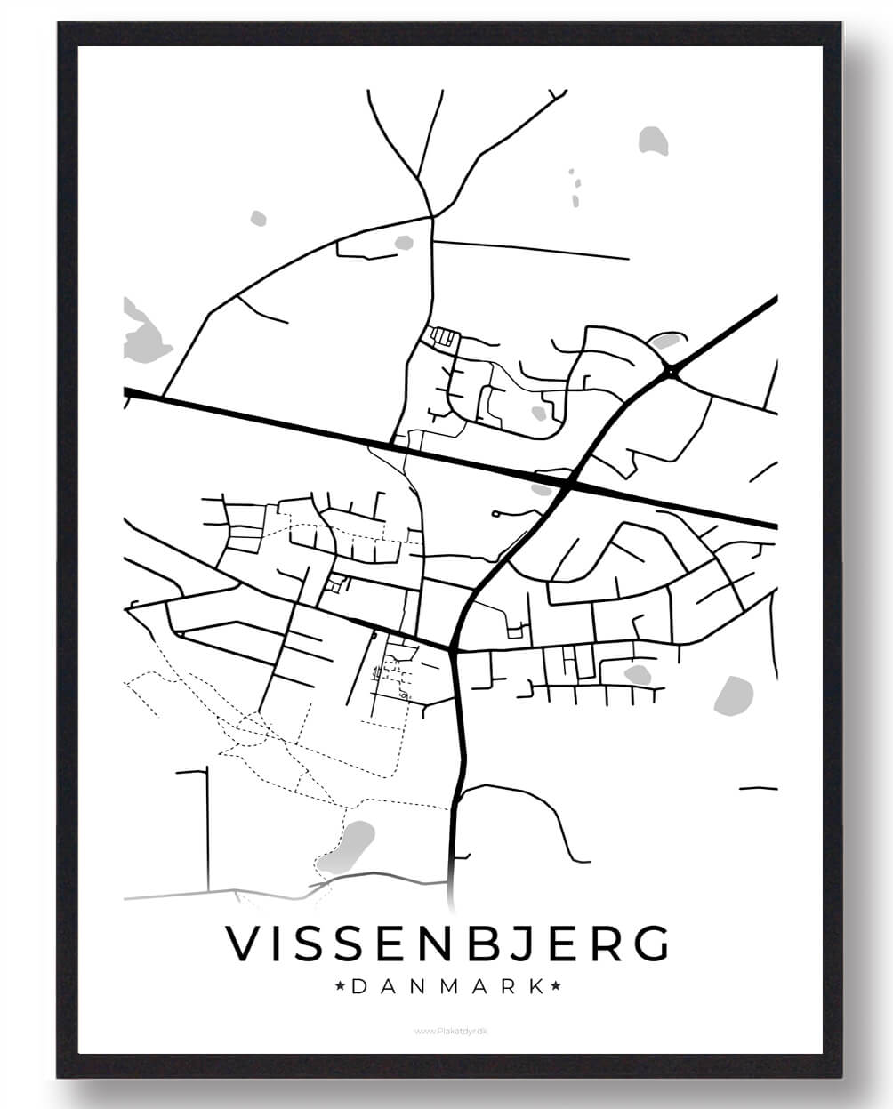 Hvid Vissenbjerg Plakat - Plakatdyr.dk Plakater