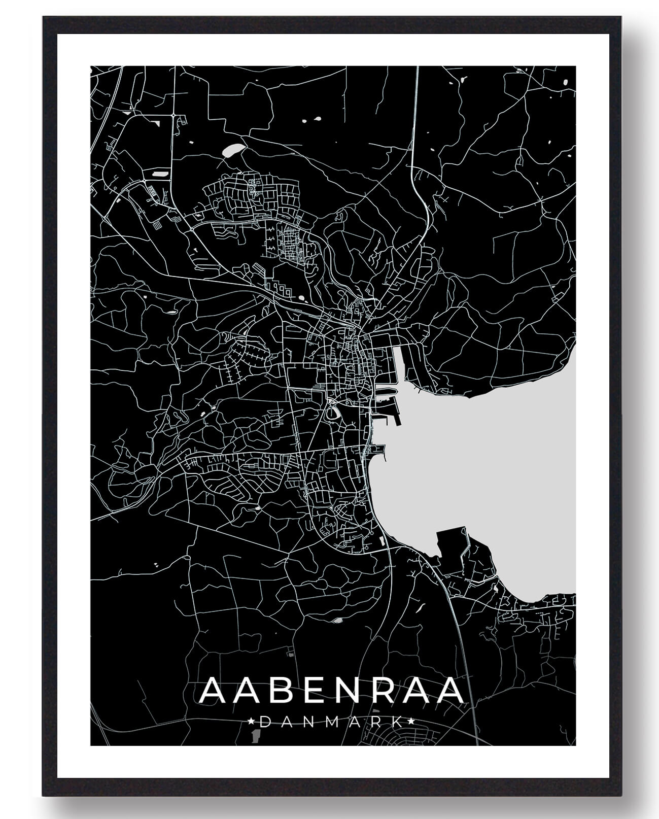 Sort Aabenraa Plakat - Plakatdyr.dk Plakater