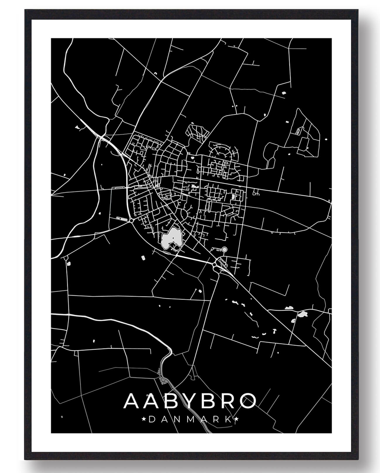Sort Aabybro Plakat - Plakatdyr.dk Plakater