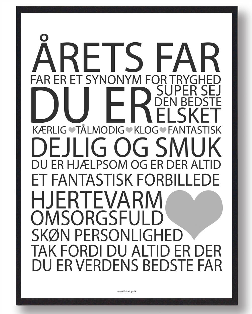 Hvid Årets Far Plakat - Plakatdyr.dk Plakater