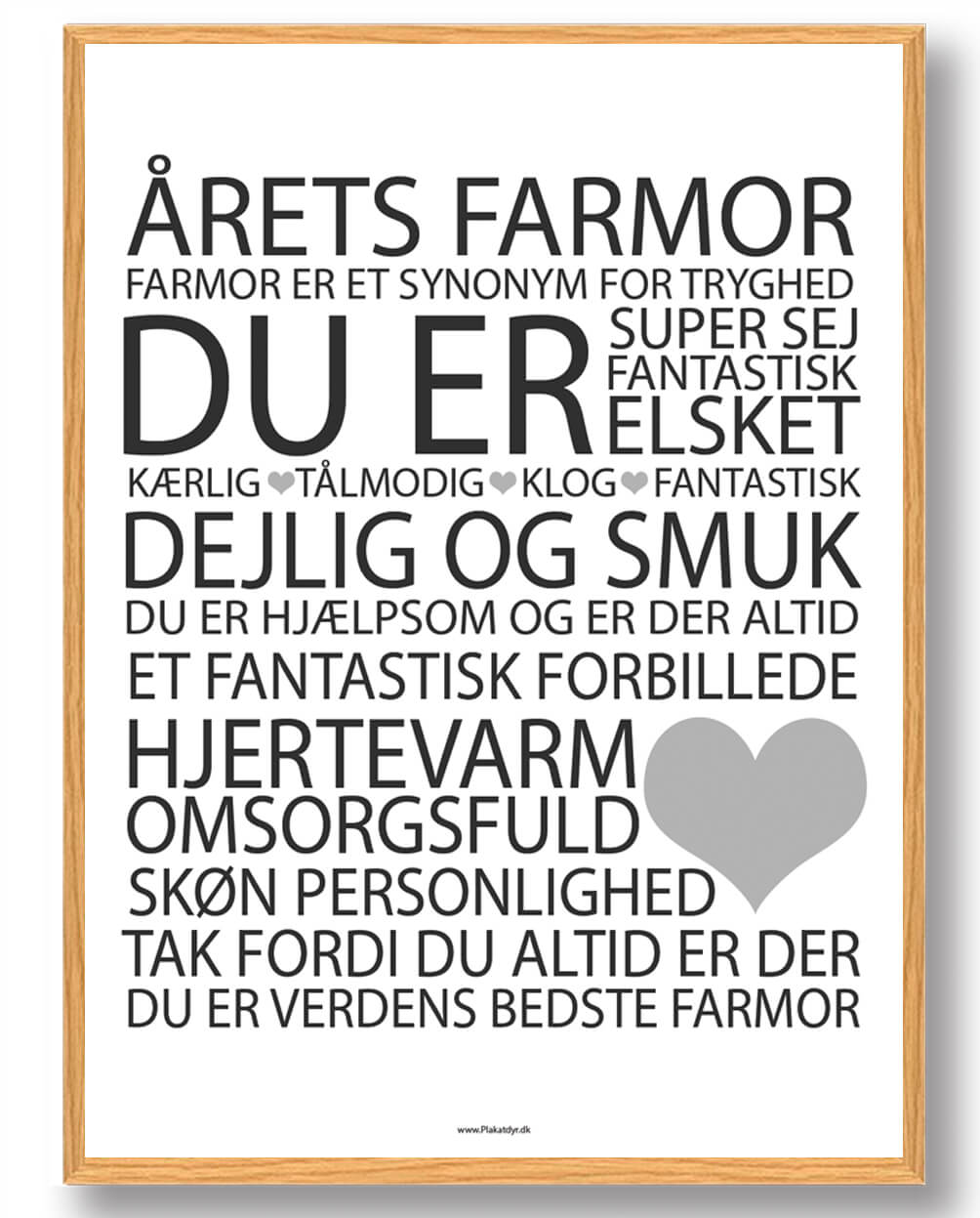 Hvid Årets Farmor Plakat - Plakatdyr.dk Plakater