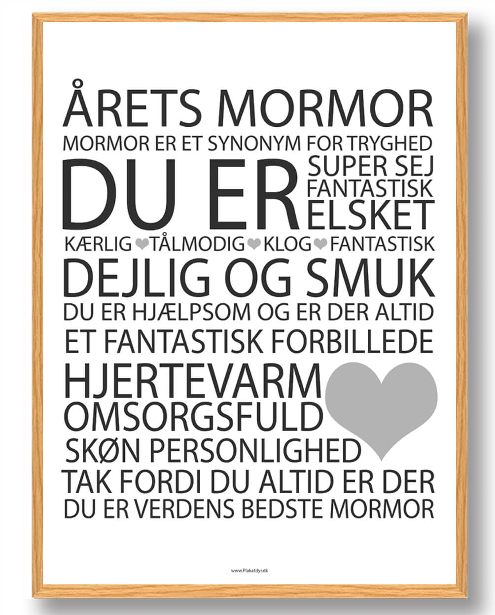 Hvid Årets Mormor Plakat - Plakatdyr.dk Plakater