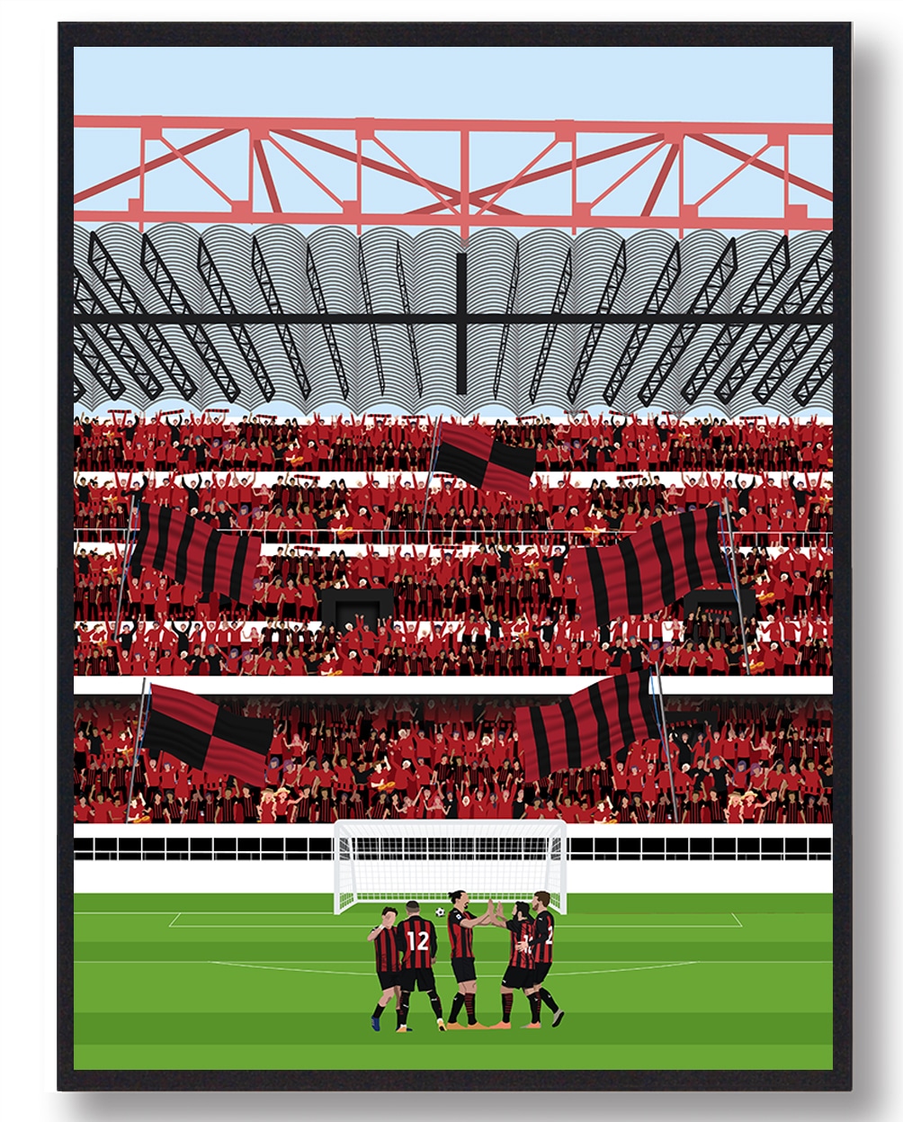 Milan Fans Fodboldplakat - Plakatdyr.dk Plakater
