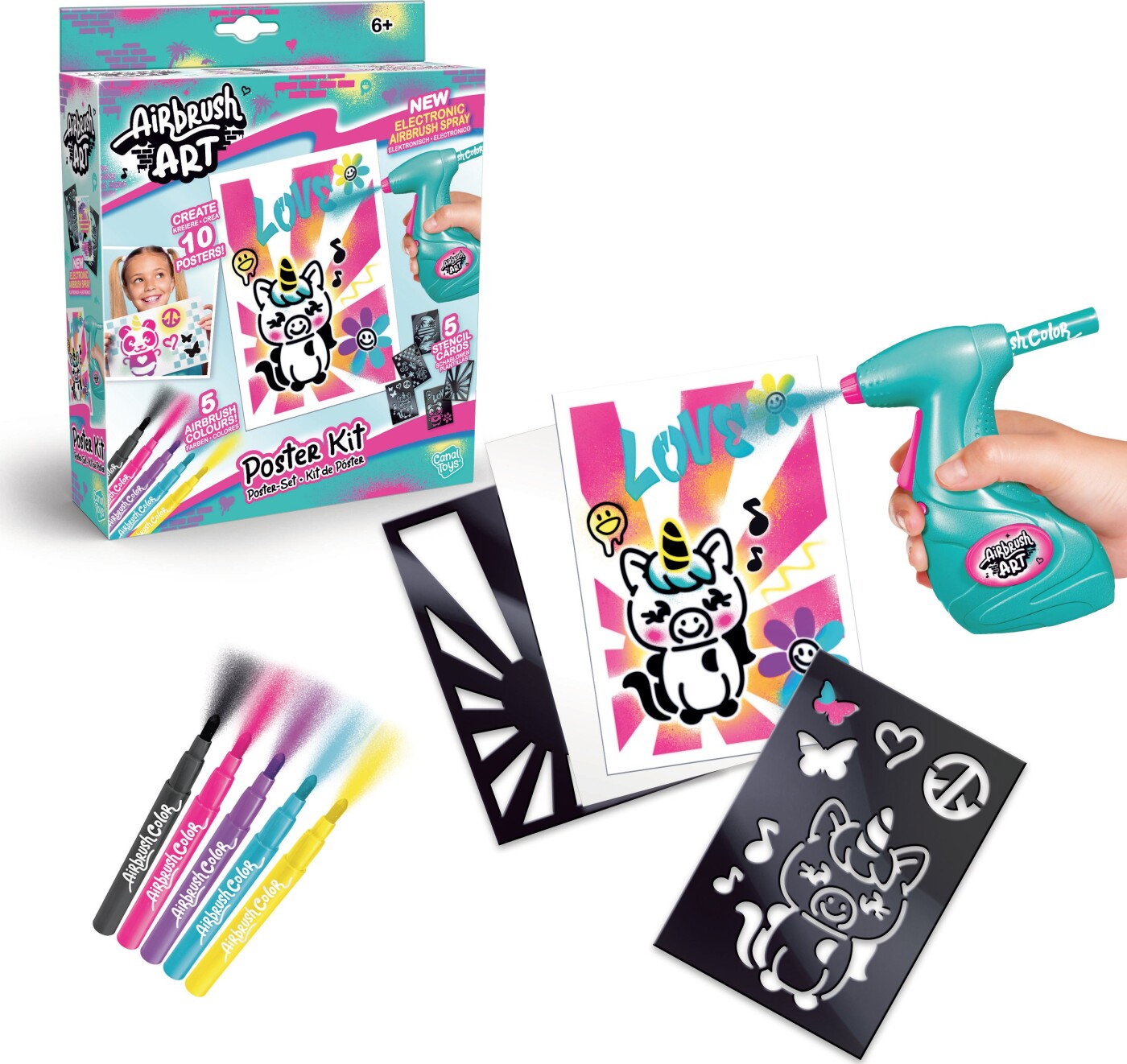 Airbrush Art Lav Selv Mini Plakat Sæt Dele - Canal Toys Plakater  - 3555801455162