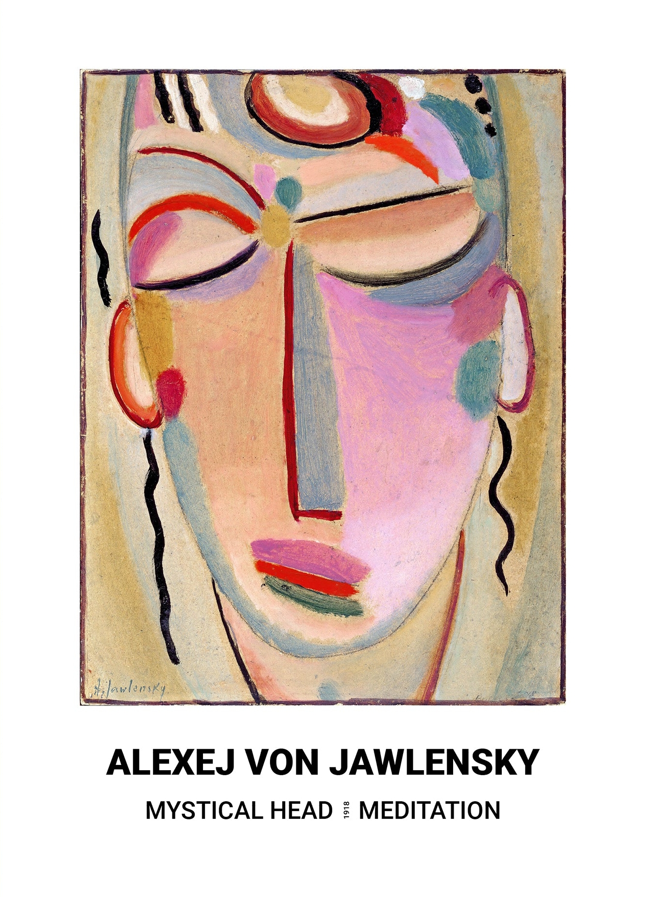 Rosa Mystical Head Meditation Alexej Von Jawlensky - Plakater