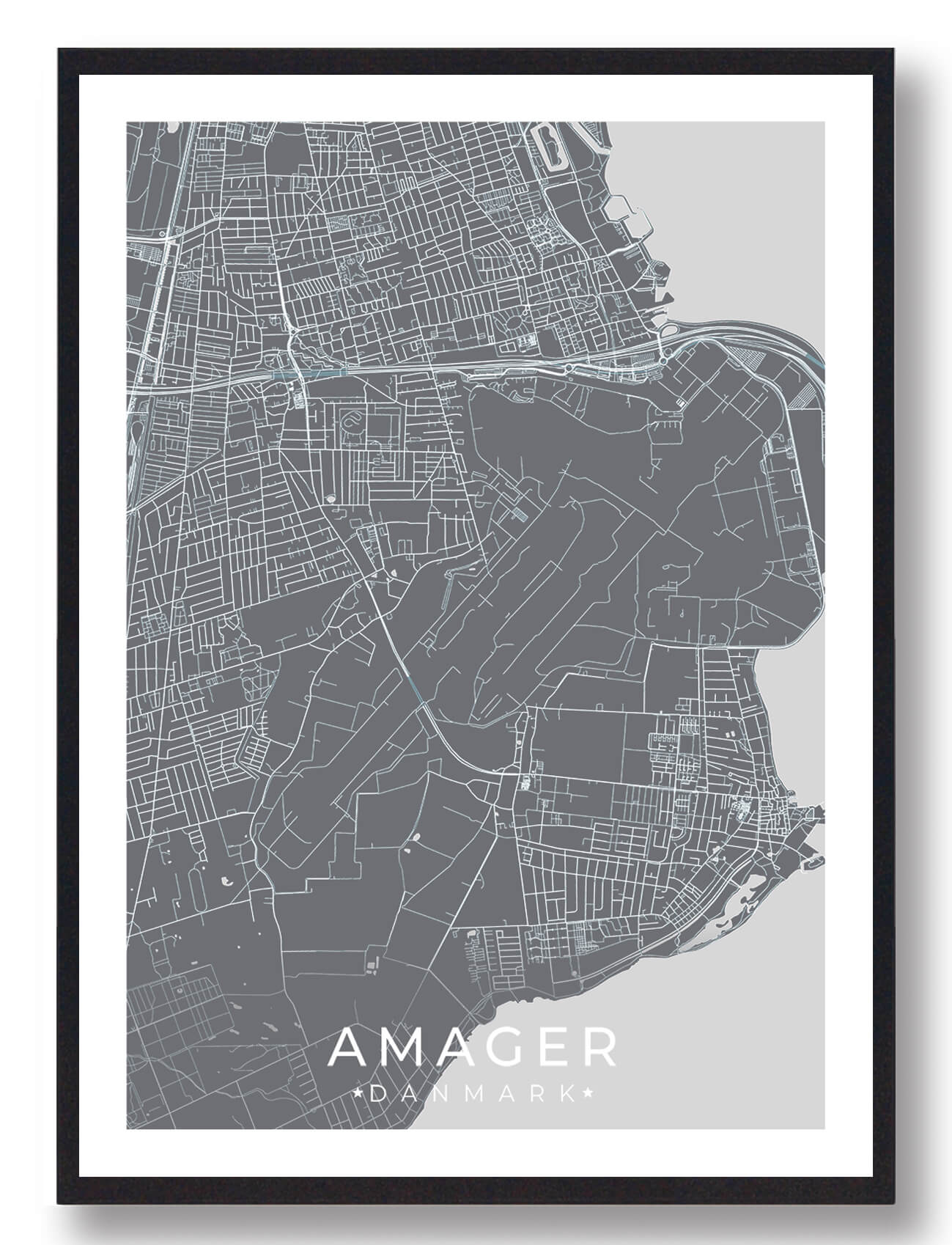 Amager Plakat Grå - Plakatdyr.dk Plakater