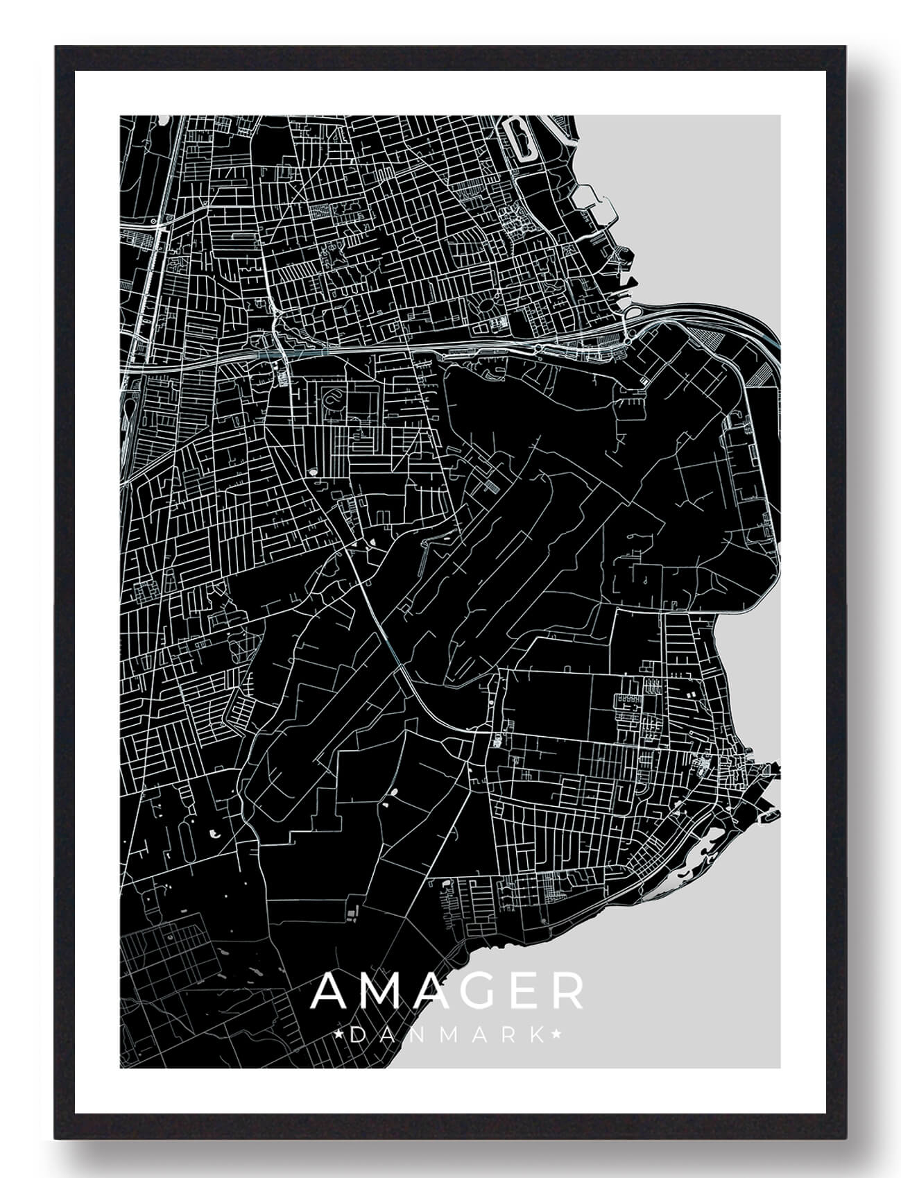 Sort Amager Plakat - Plakatdyr.dk Plakater