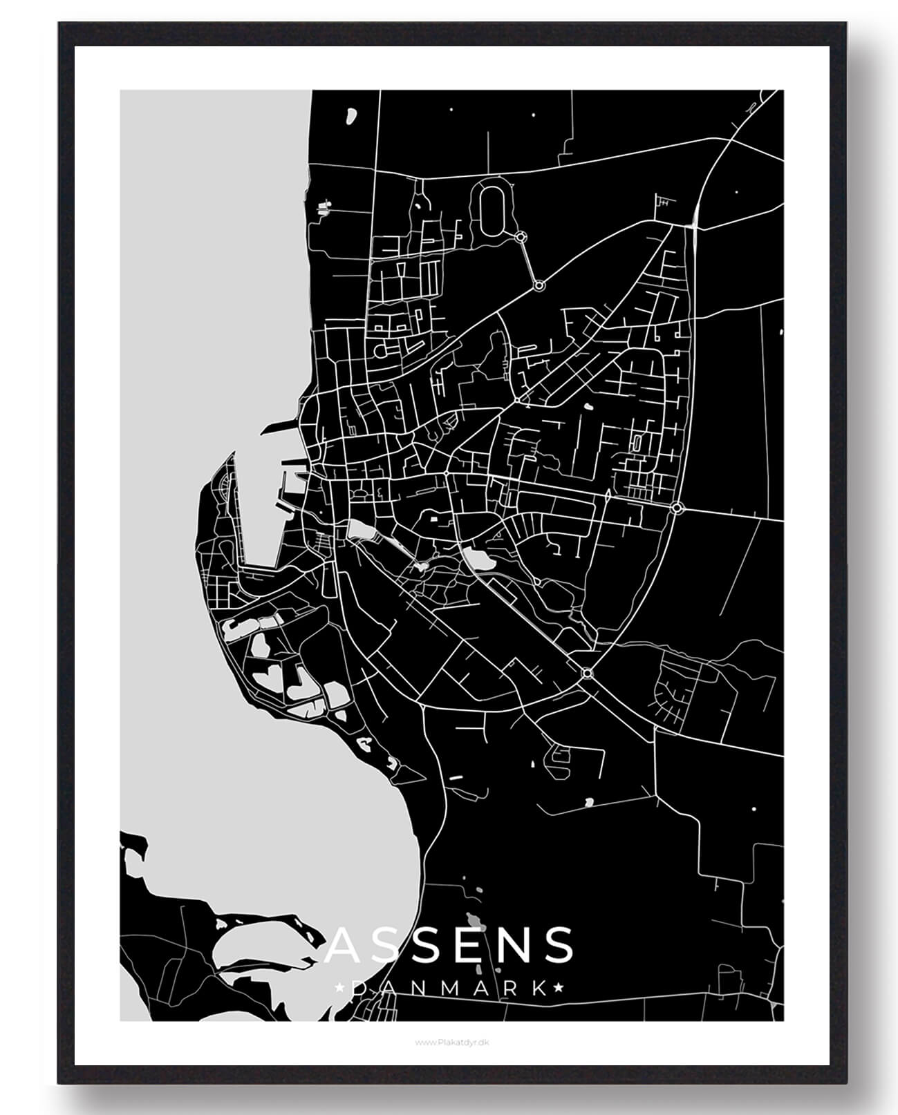 Sort Assens Plakat - Plakatdyr.dk Plakater