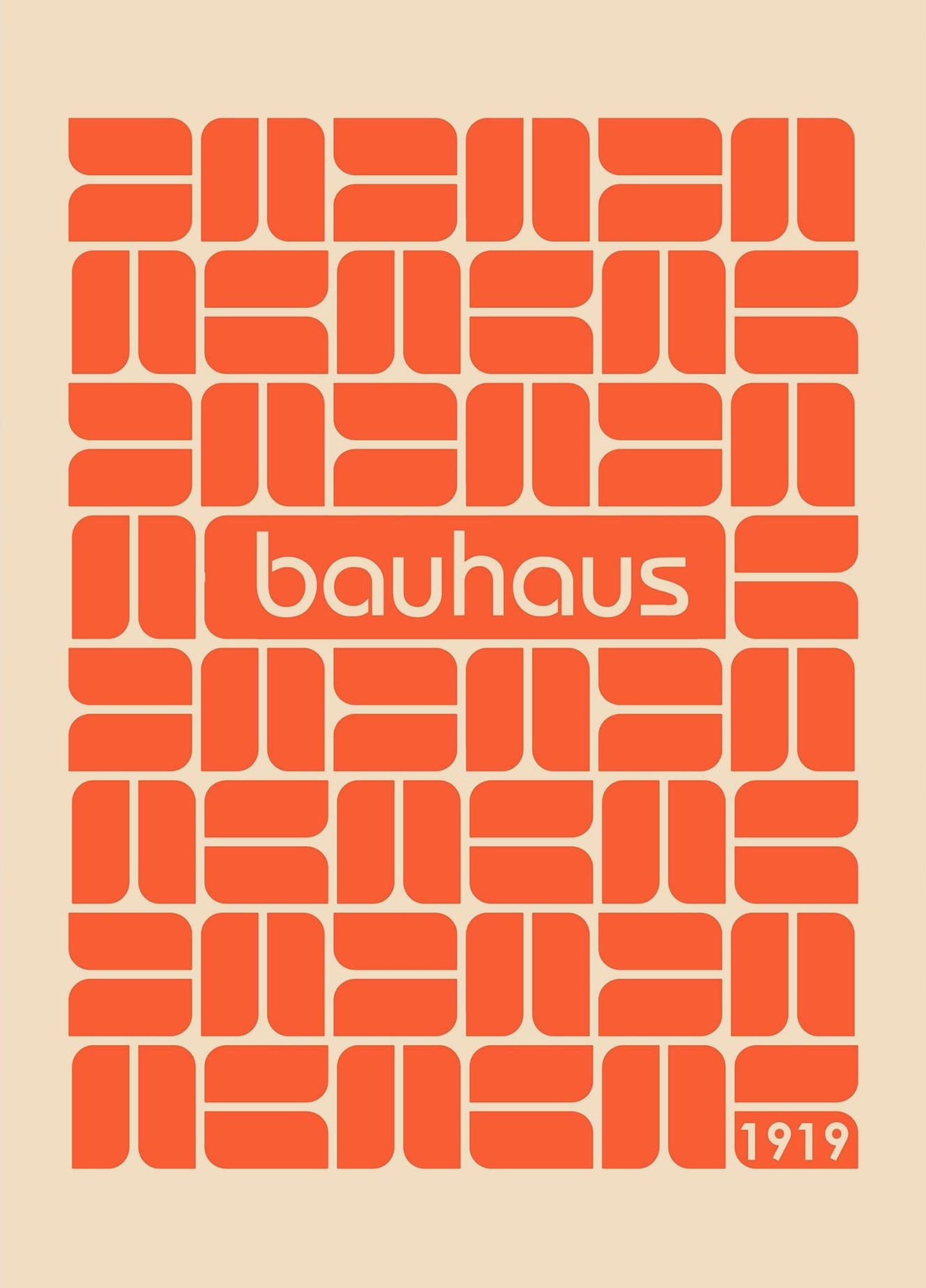 Rosa Bauhaus Orange Pstr Studio - Pstr Studio Plakater
