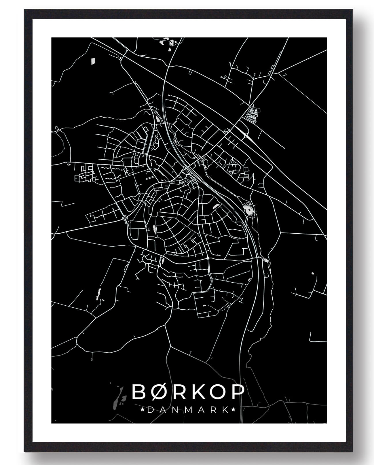Sort Børkop Plakat - Plakatdyr.dk Plakater