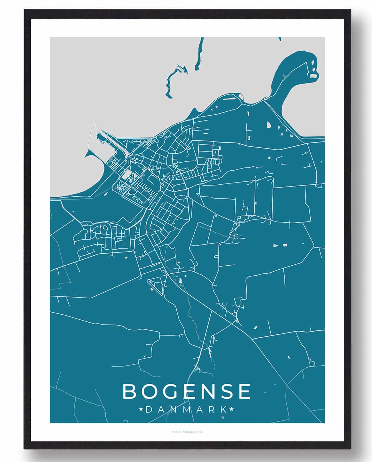 Blå Bogense Plakat - Plakatdyr.dk Plakater