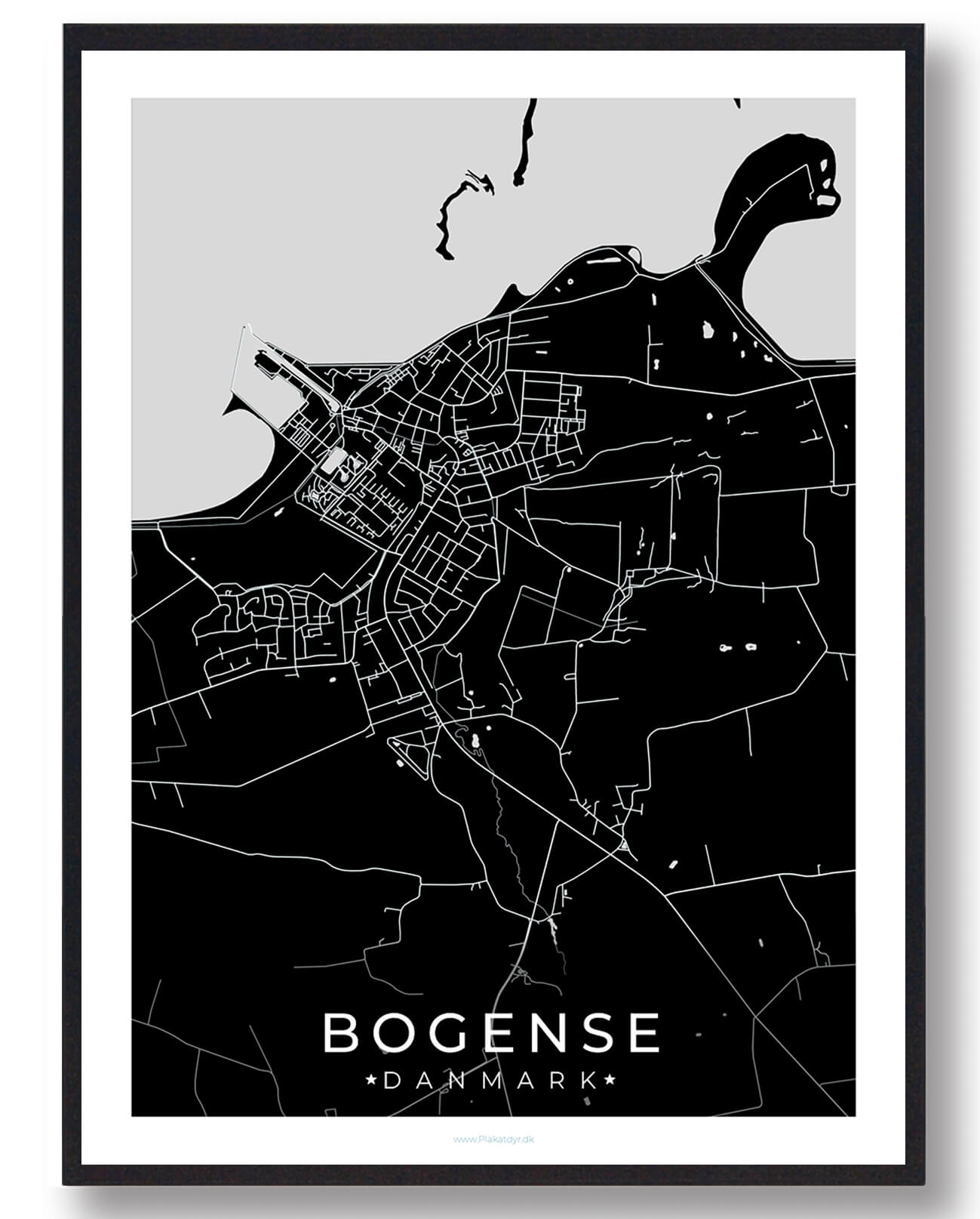 Sort Bogense Plakat - Plakatdyr.dk Plakater