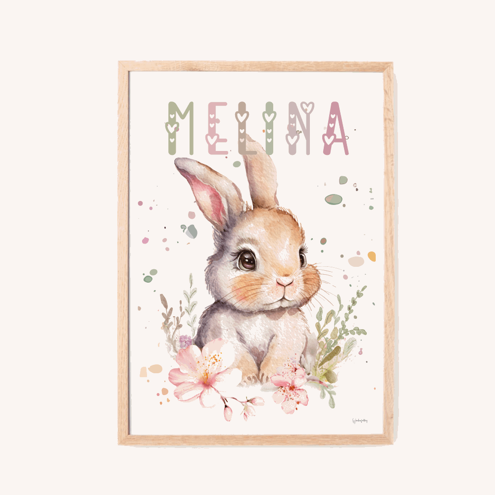 Plakat Med Navn Kanin - Woodenfactory Plakater