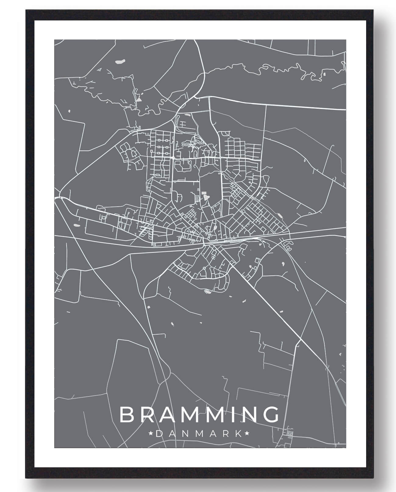 Bramming Plakat Grå - Plakatdyr.dk Plakater