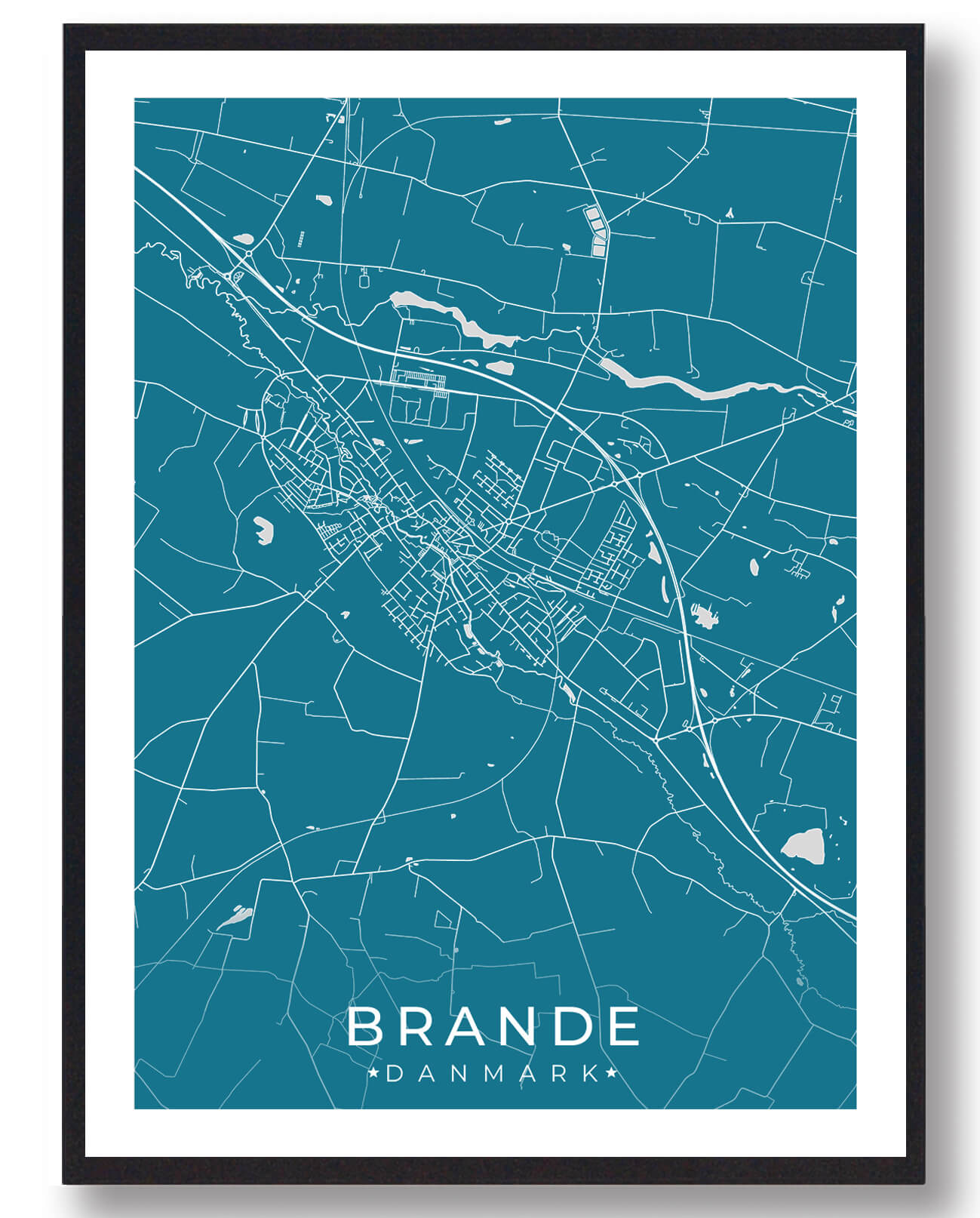 Blå Brande Plakat - Plakatdyr.dk Plakater