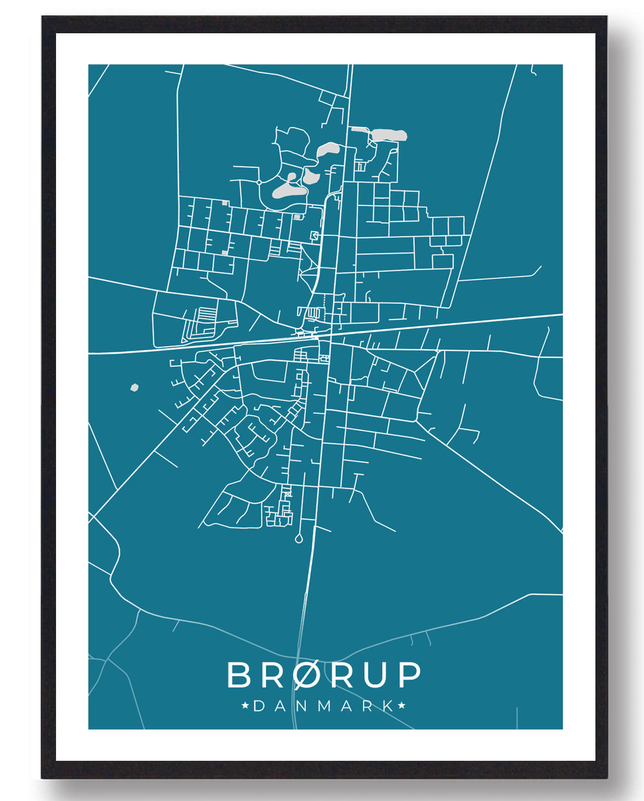 Blå Brørup Plakat - Plakatdyr.dk Plakater