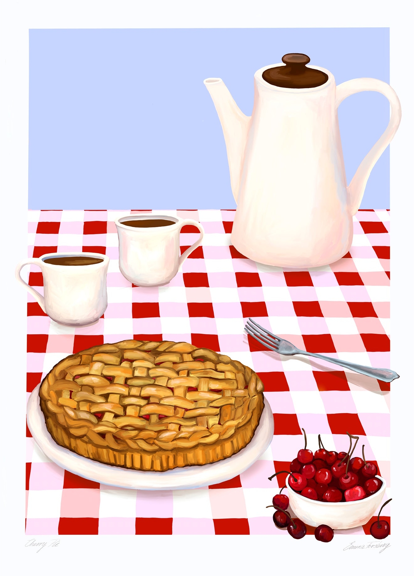 Rosa Cherry Pie Emma Forsberg - Emma Forsberg Plakater