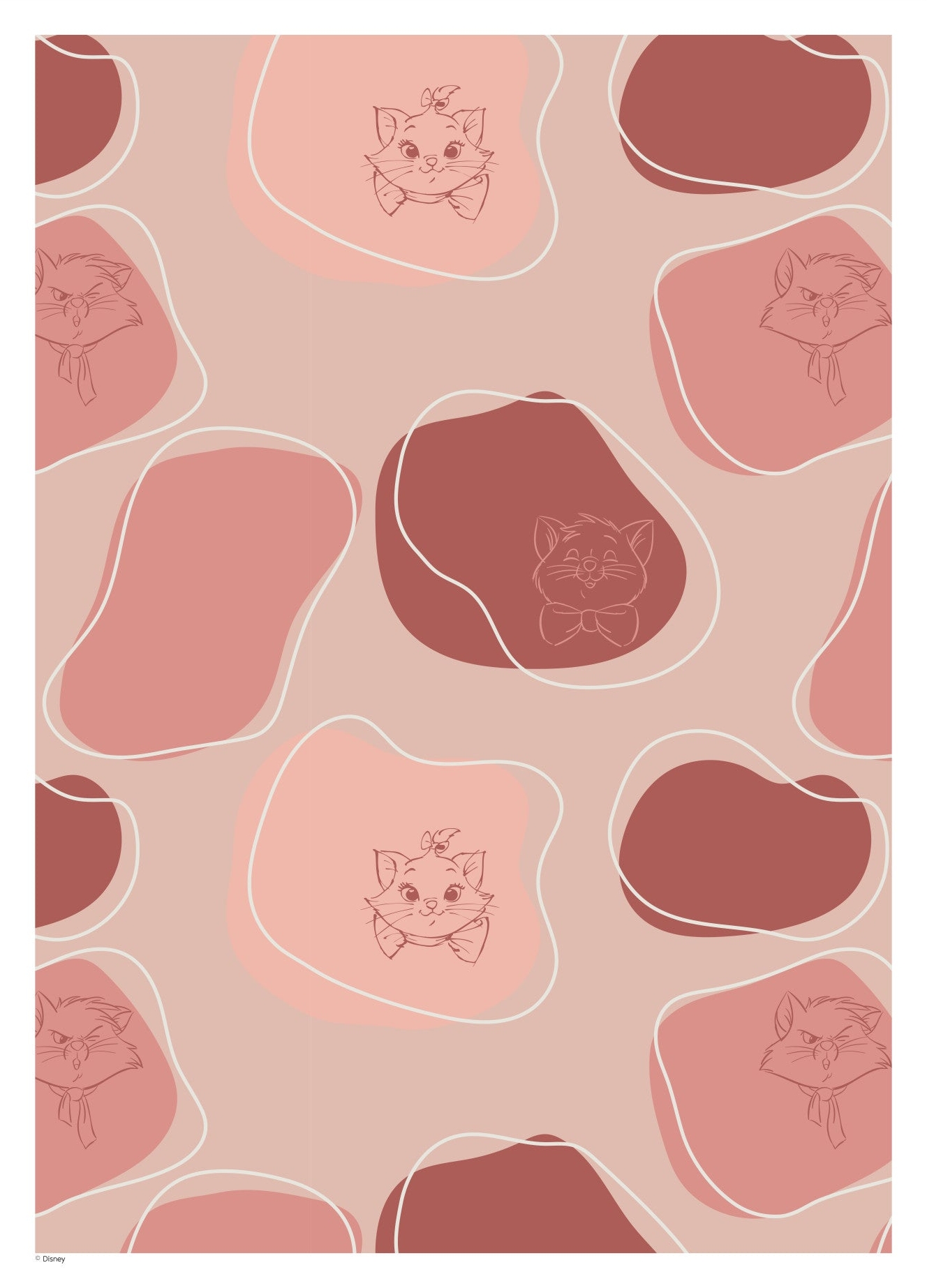 Rosa Aristocats Pink & Red Disney - Disney Plakater