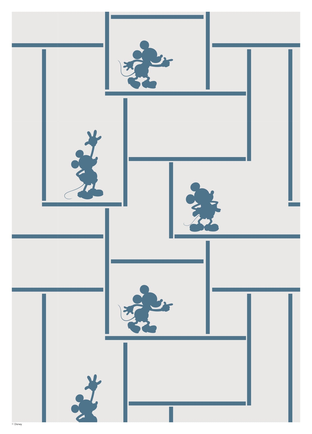 Rosa Mickey Mouse Blue Labyrinth Disney - Disney Plakater