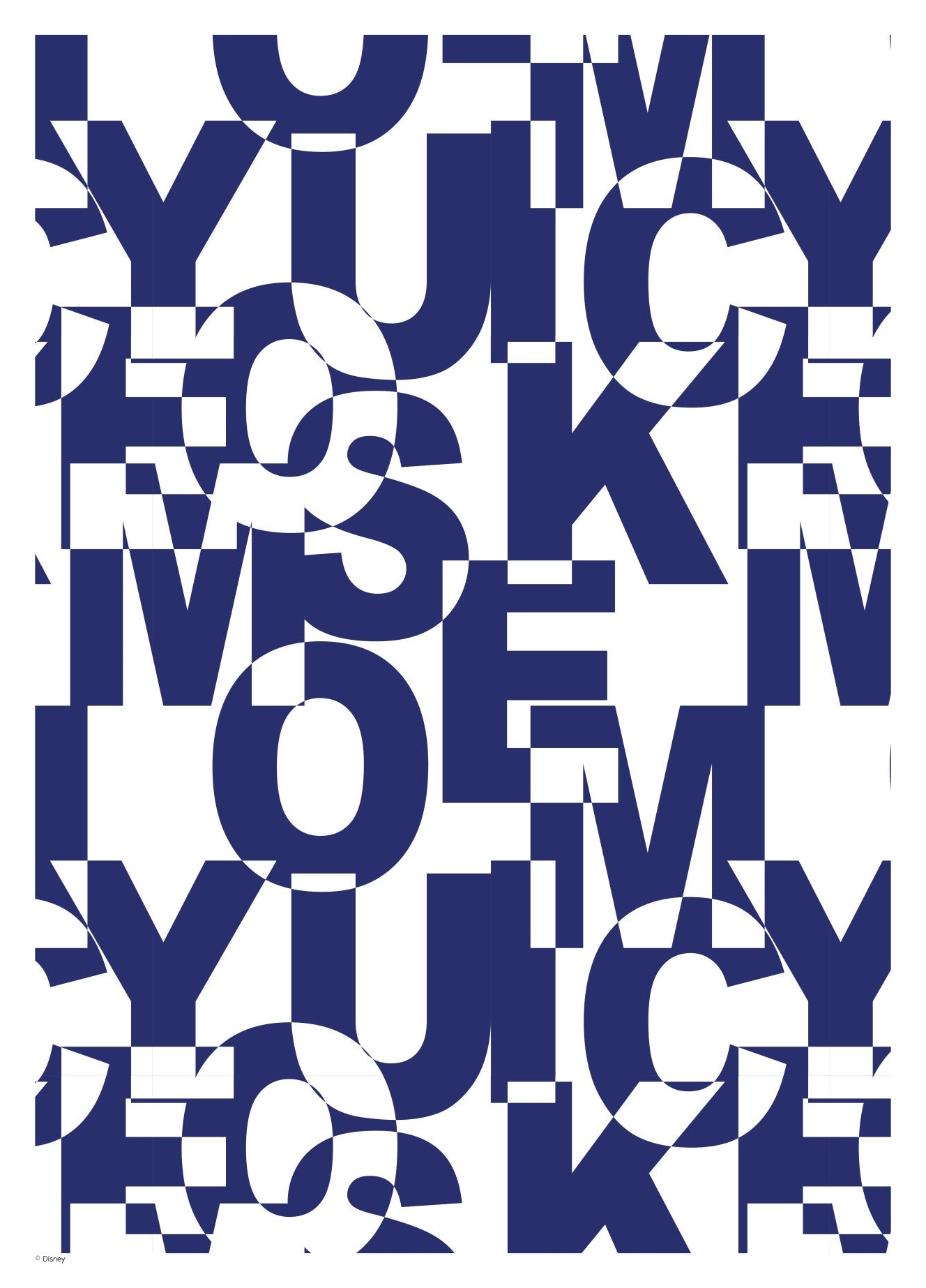 Rosa Mickey Mouse Blue Letters Disney - Disney Plakater