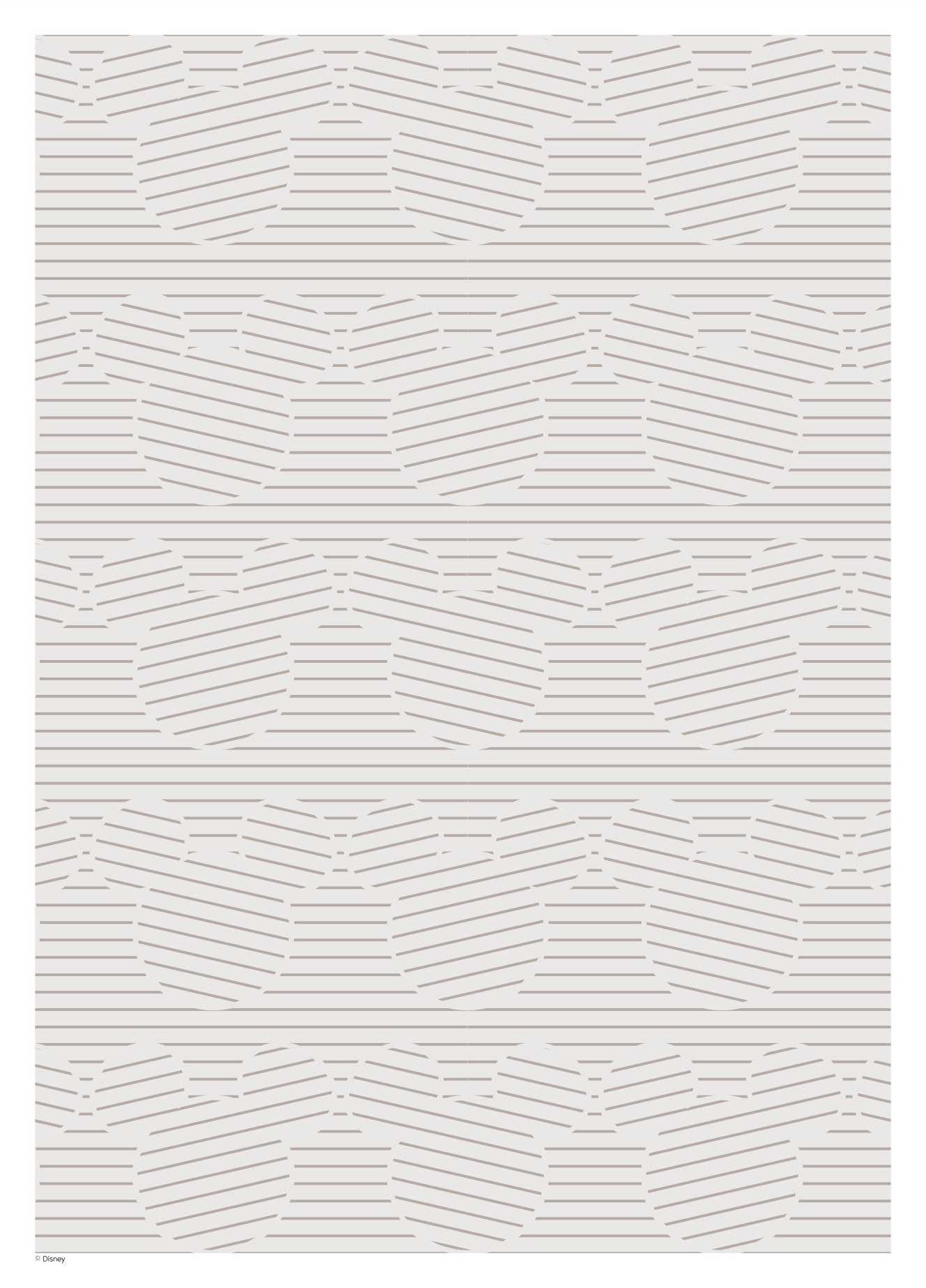 Rosa Mickey Mouse Grey Stripes Disney - Disney Plakater