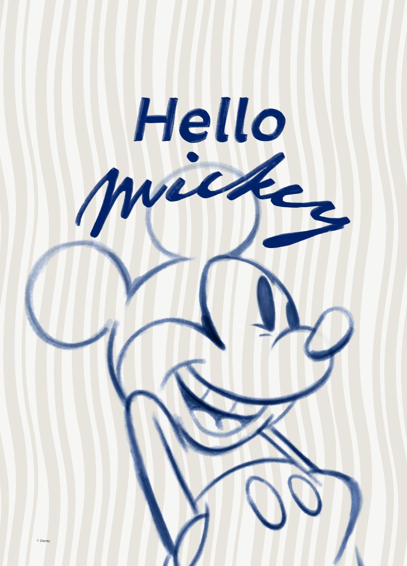 Rosa Mickey Mouse Hello Disney - Disney Plakater