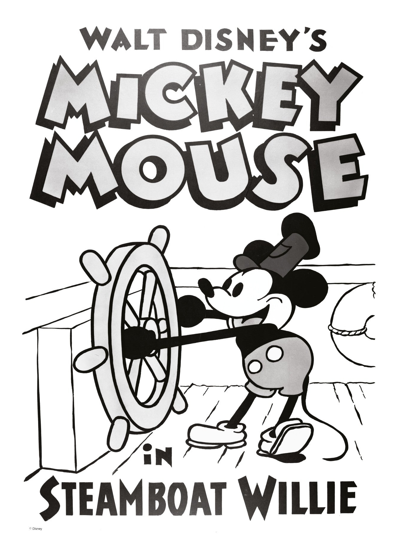 Rosa Mickey Mouse Steamboat Willie Disney - Disney Plakater