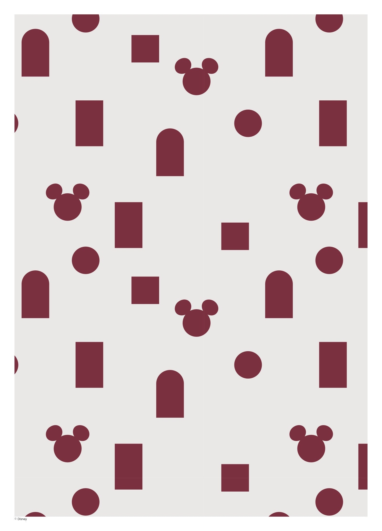 Rosa Mickey Mouse Red Shapes Disney - Disney Plakater