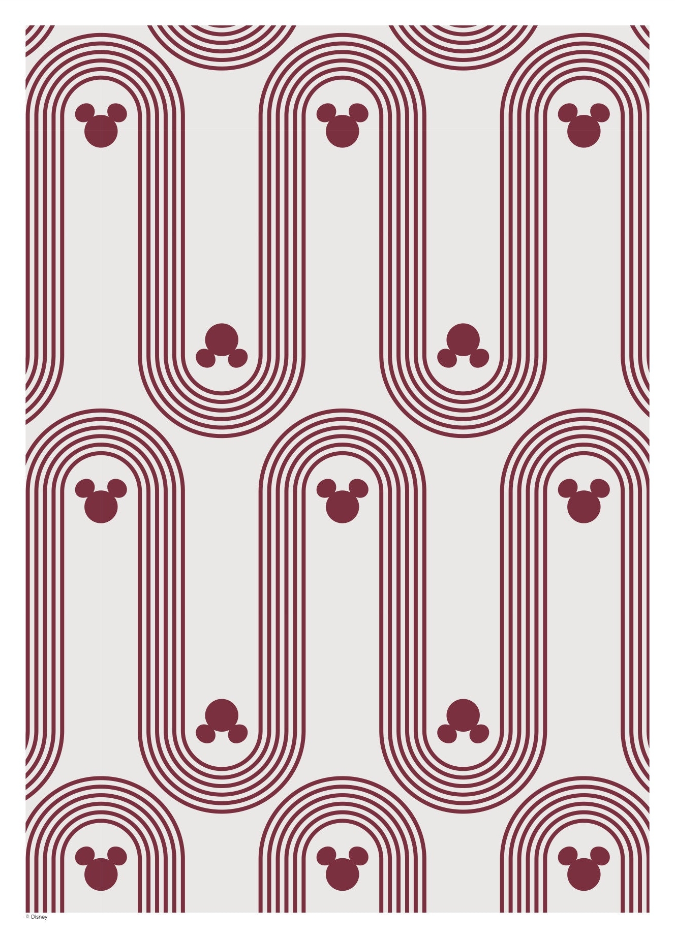 Rosa Mickey Mouse Red Waves Disney - Disney Plakater