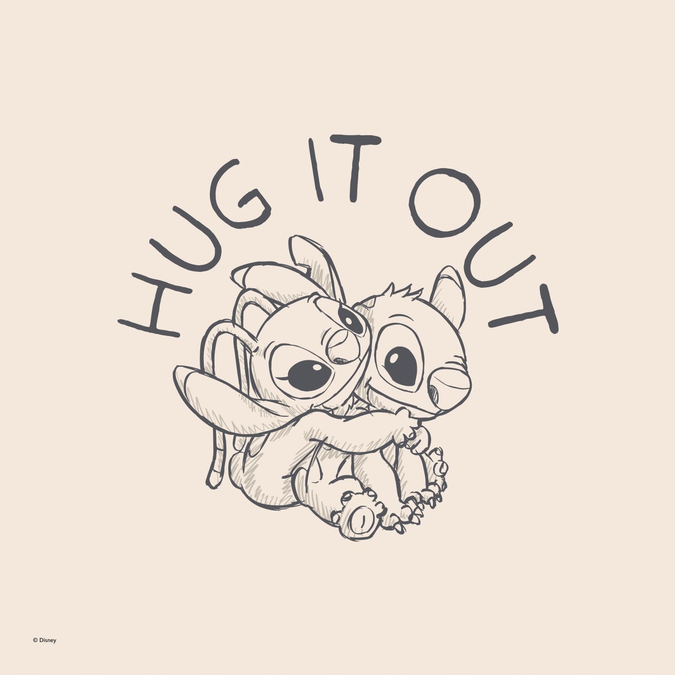 Rosa Stitch & Angel: Hug Out Disney - Disney Plakater