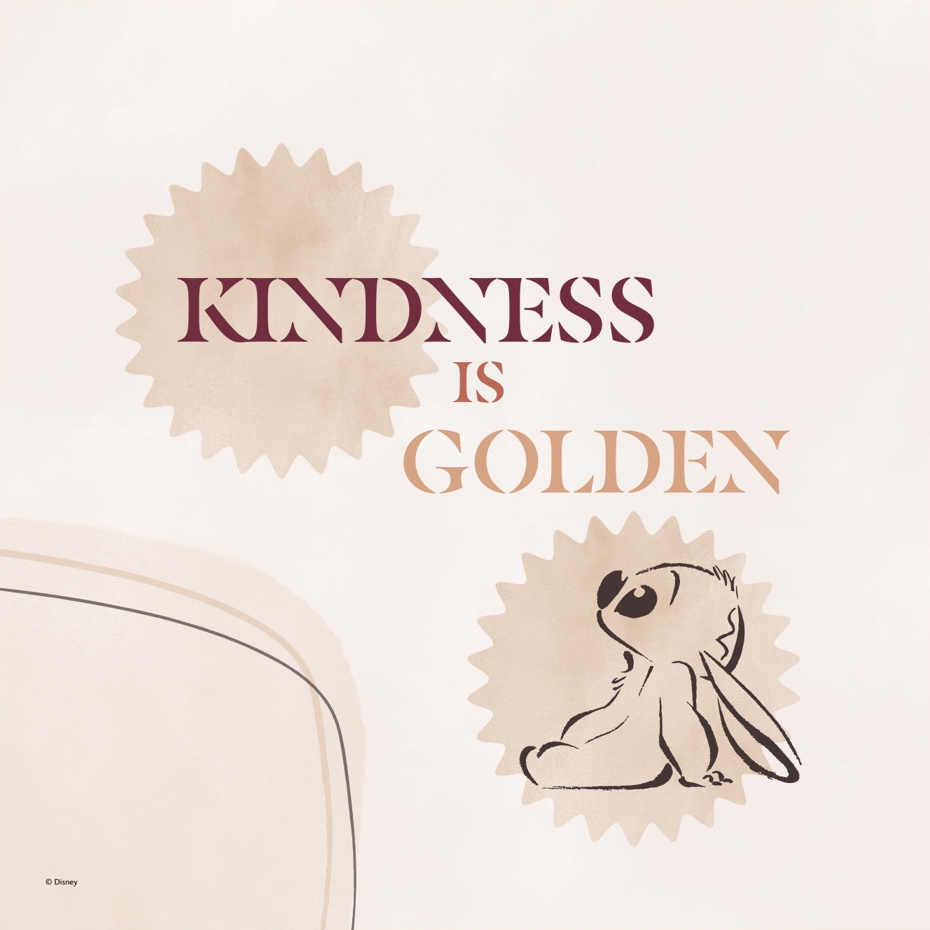 Rosa Stitch: Kindness Golden Disney - Disney Plakater