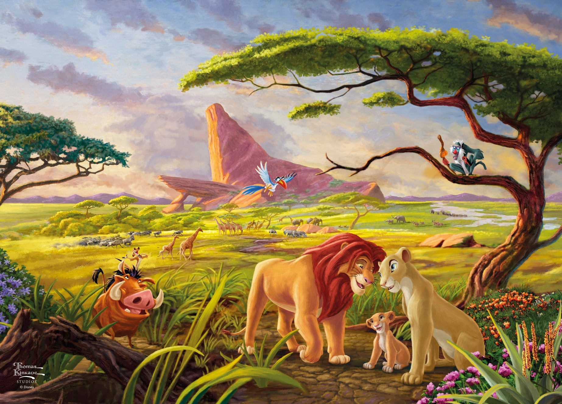 Rosa Løvernes Konge Familien Disney Thomas Kincade - Plakater