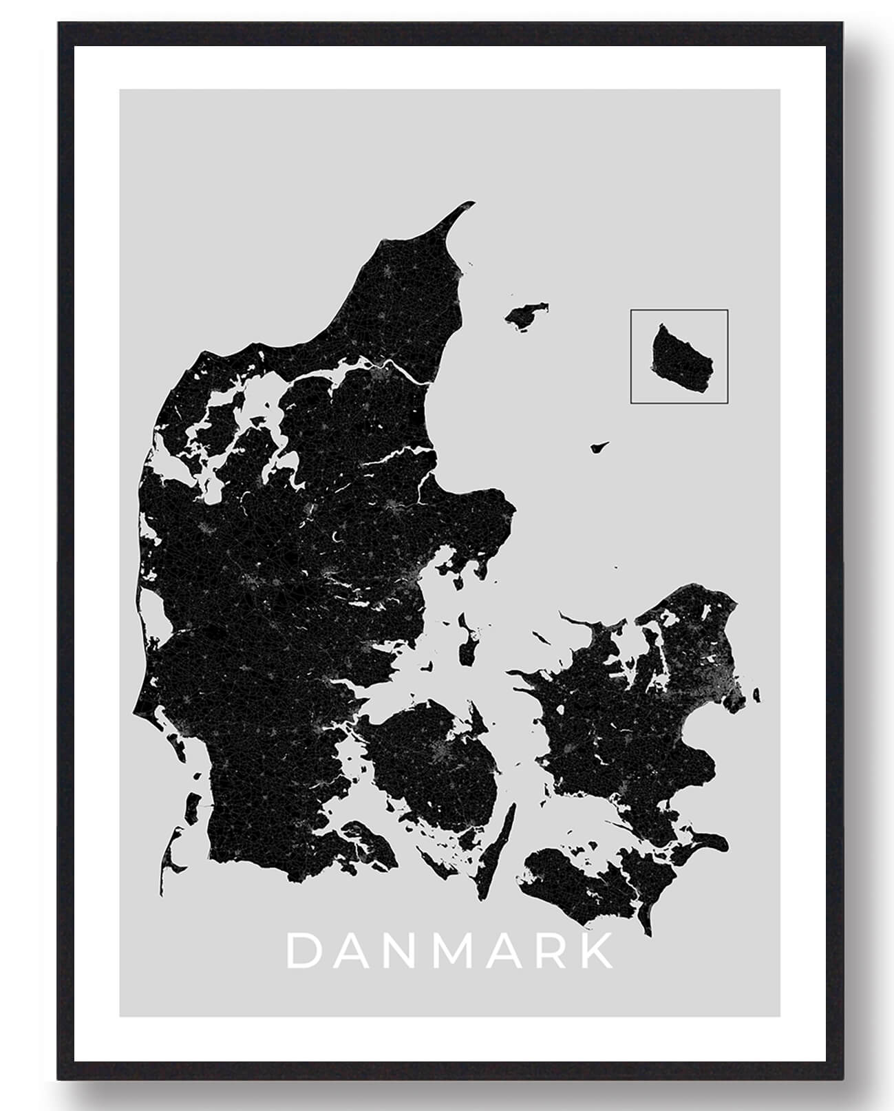 Sort Danmark Plakat - Plakatdyr.dk Plakater
