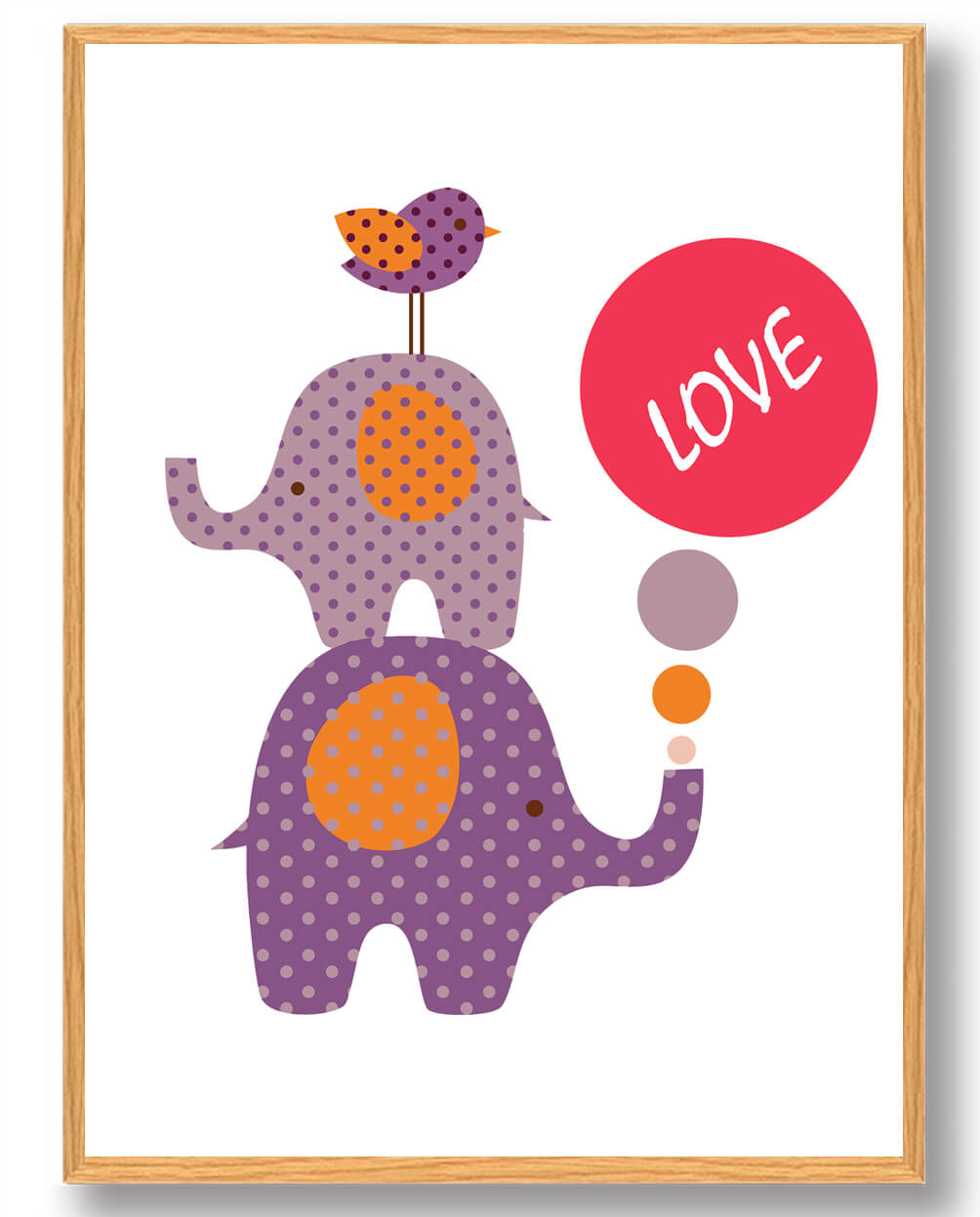 Elefanter Love Plakat - Plakatdyr.dk Plakater