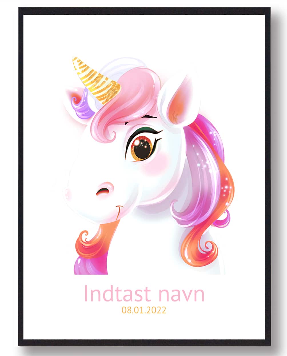 Enhjørning Navneplakat - Plakatdyr.dk Plakater