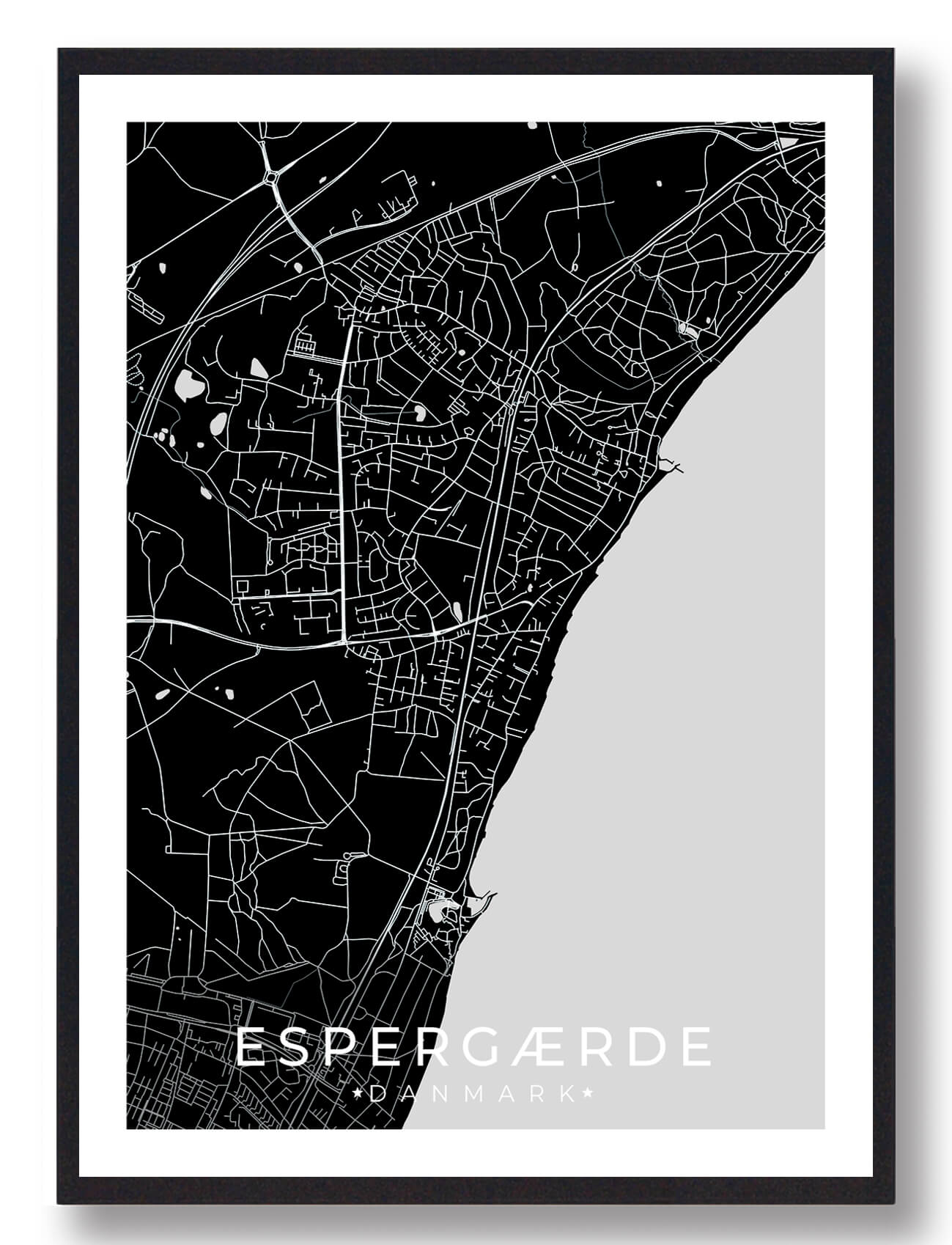 Sort Espergærde Plakat - Plakatdyr.dk Plakater