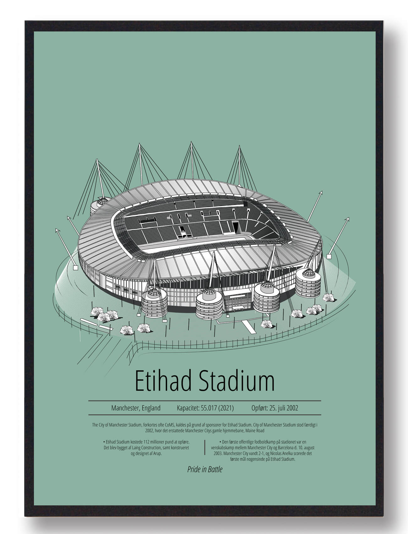 Grøn Etihad Manchester City Mint - Plakatdyr.dk Plakater