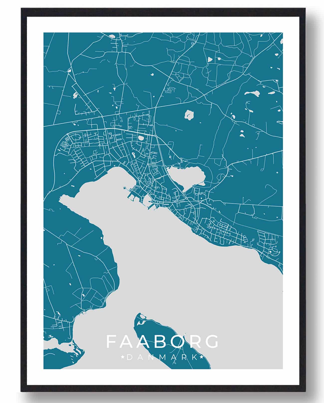 Blå Faaborg Plakat - Plakatdyr.dk Plakater