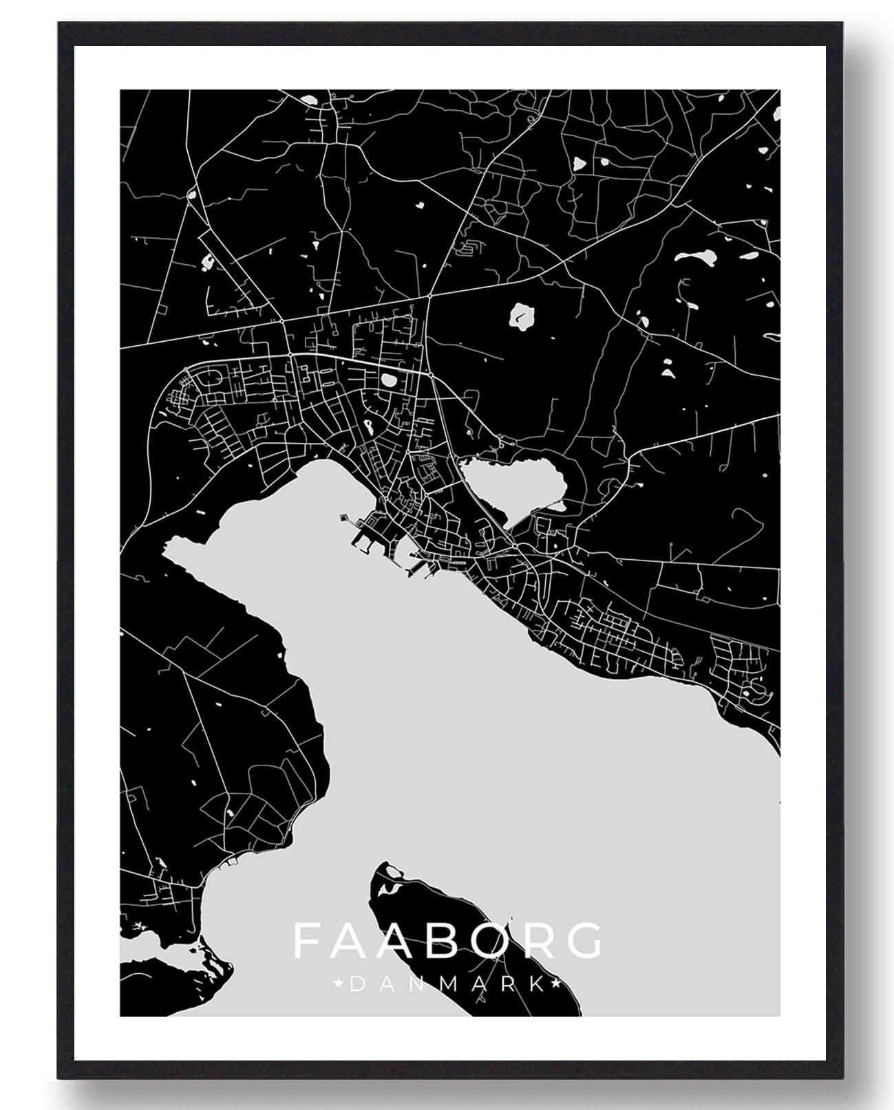 Sort Faaborg Plakat - Plakatdyr.dk Plakater